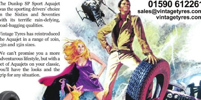 Dunlop SP Aquajet — original-equipment on E-type and XJ6. The proof’s in the sales brochures… 