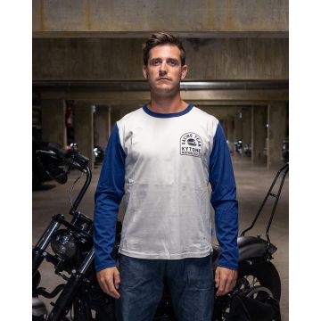 Kytone Racing Crew White/Blue Long Sleeve Tee